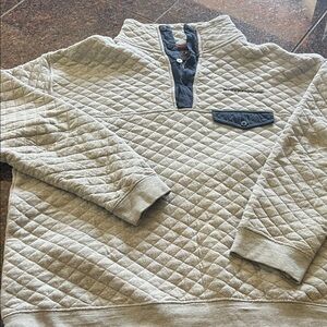 Men's Quilted Crewneck Sweater - Cream
